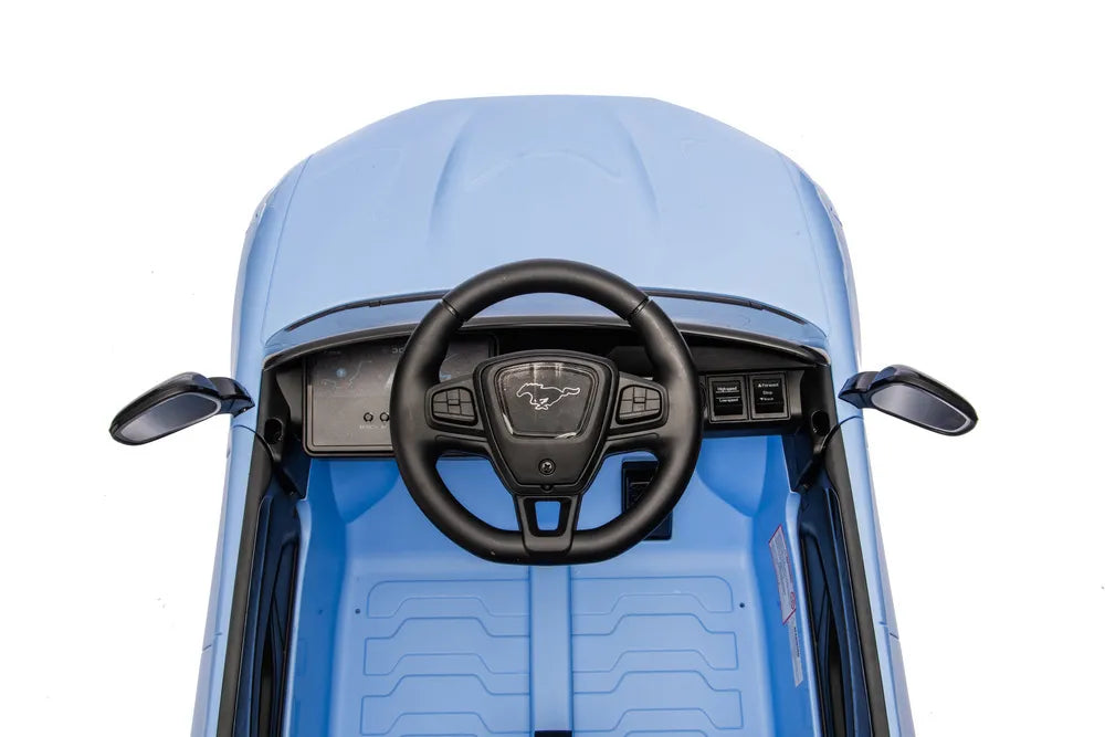 Vaikiškas elektromobilis Ford Mustang Mach-E, 24 V, su nuotolinio valdymo pultu, mėlynas