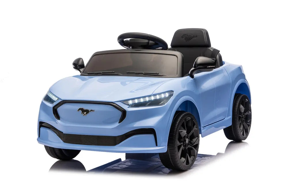 Vaikiškas elektromobilis Ford Mustang Mach-E, 24 V, su nuotolinio valdymo pultu, mėlynas