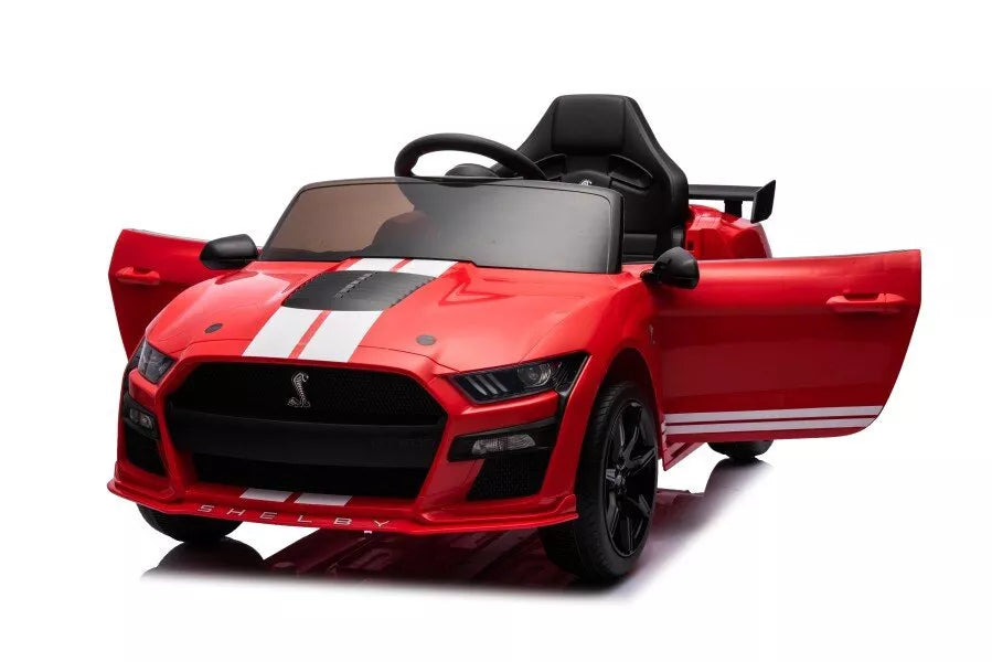 Vaikiškas elektromobilis Ford Mustang Shelby, 12 V, 2x35 W, 30 kg apkrova, raudonas