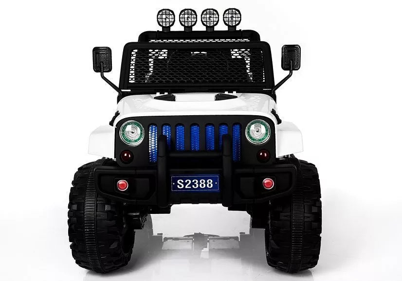Vaikiškas elektromobilis Jeep, 12 V, 4x45 W, baltas