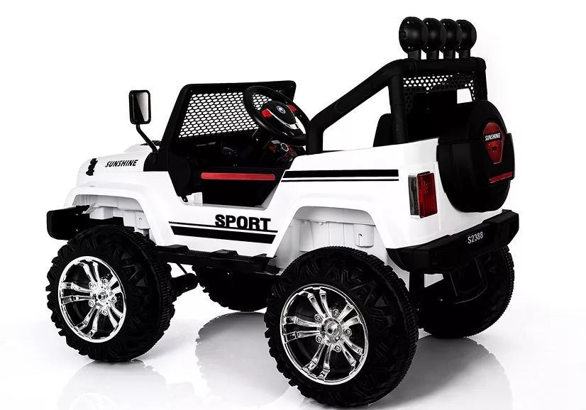 Vaikiškas elektromobilis Jeep, 12 V, 4x45 W, baltas