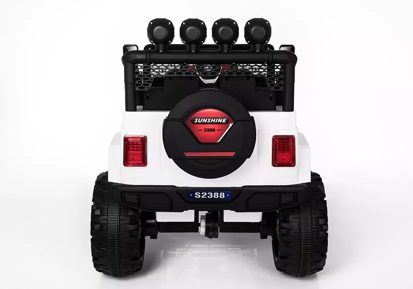 Vaikiškas elektromobilis Jeep, 12 V, 4x45 W, baltas