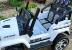 Vaikiškas elektromobilis Jeep, 12 V, 4x45 W, baltas