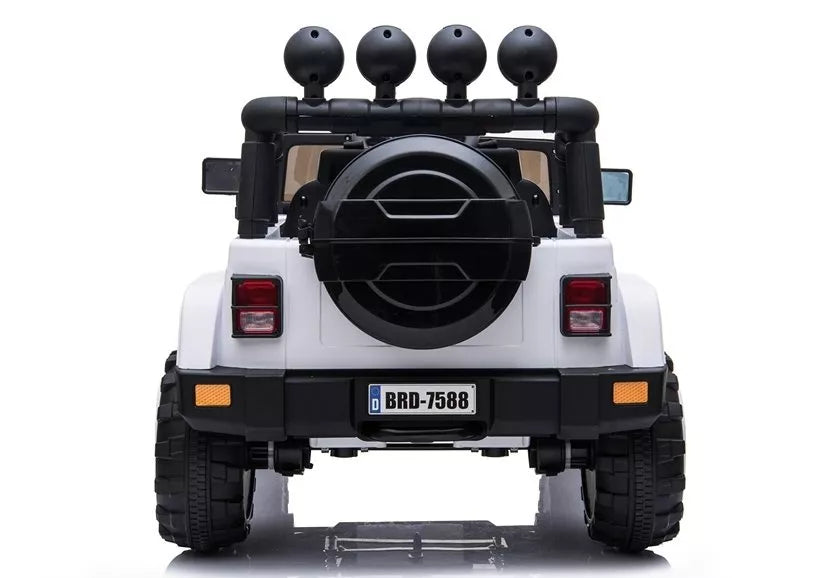 Vaikiškas elektromobilis Jeep, 12 V, 4x45 W, baltas