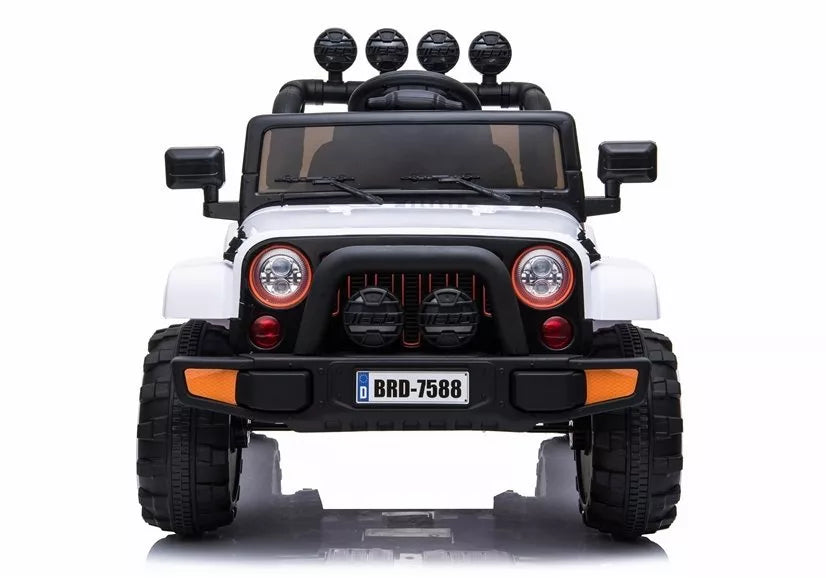 Vaikiškas elektromobilis Jeep, 12 V, 4x45 W, baltas