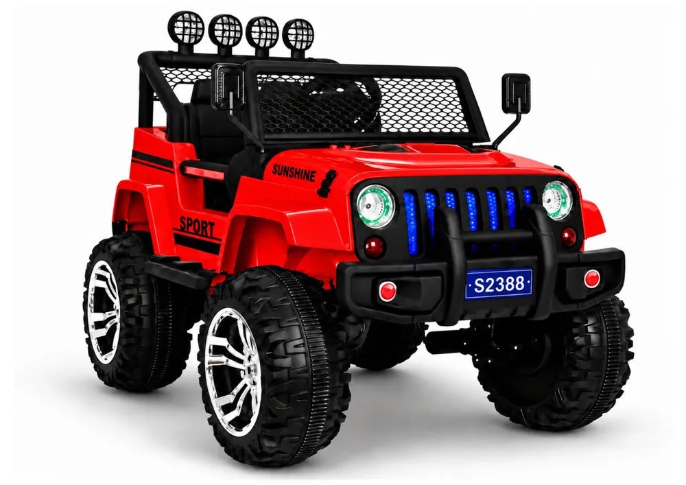 Vaikiškas elektromobilis Jeep, 12 V, 4x45 W, su nuotolinio valdymo pultu, baltas