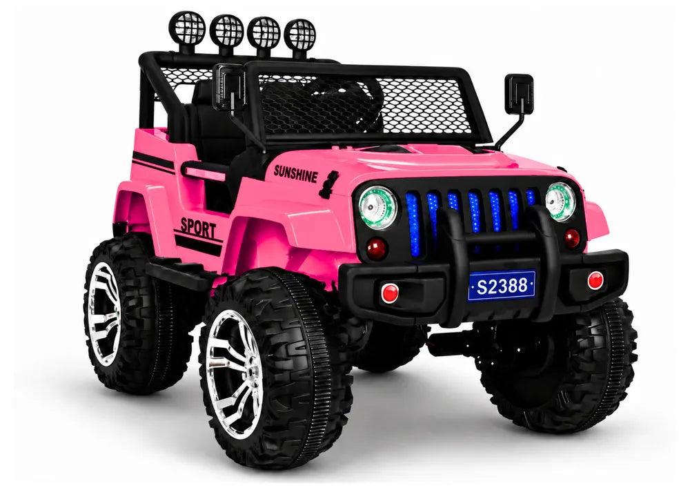 Vaikiškas elektromobilis Jeep, 12 V, 4x45W, rožinis