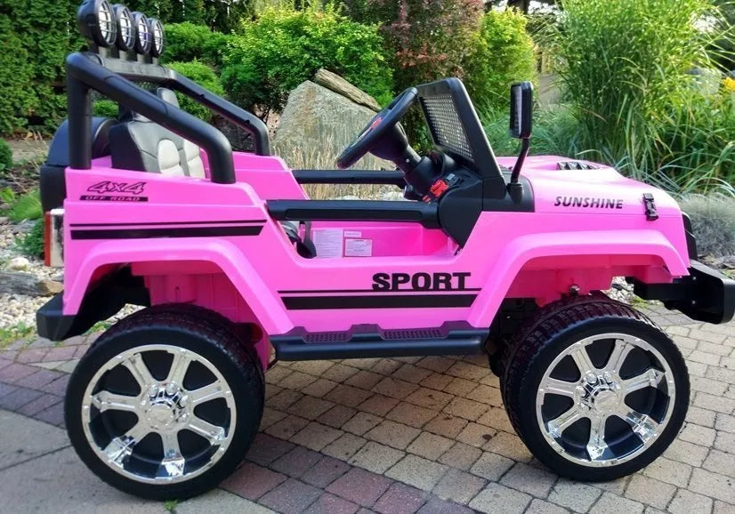 Vaikiškas elektromobilis Jeep, 12 V, 4x45W, rožinis