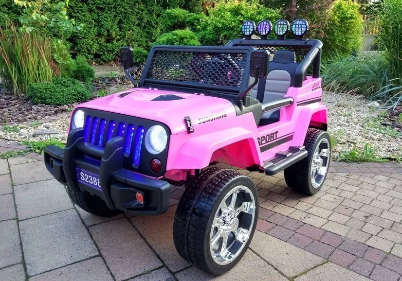 Vaikiškas elektromobilis Jeep, 12 V, 4x45W, rožinis