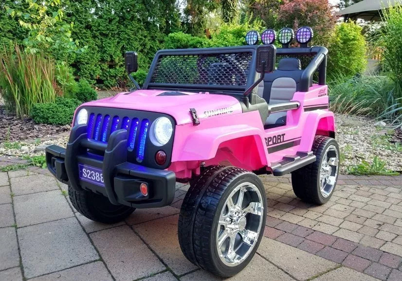 Vaikiškas elektromobilis Jeep, 12 V, 4x45W, rožinis