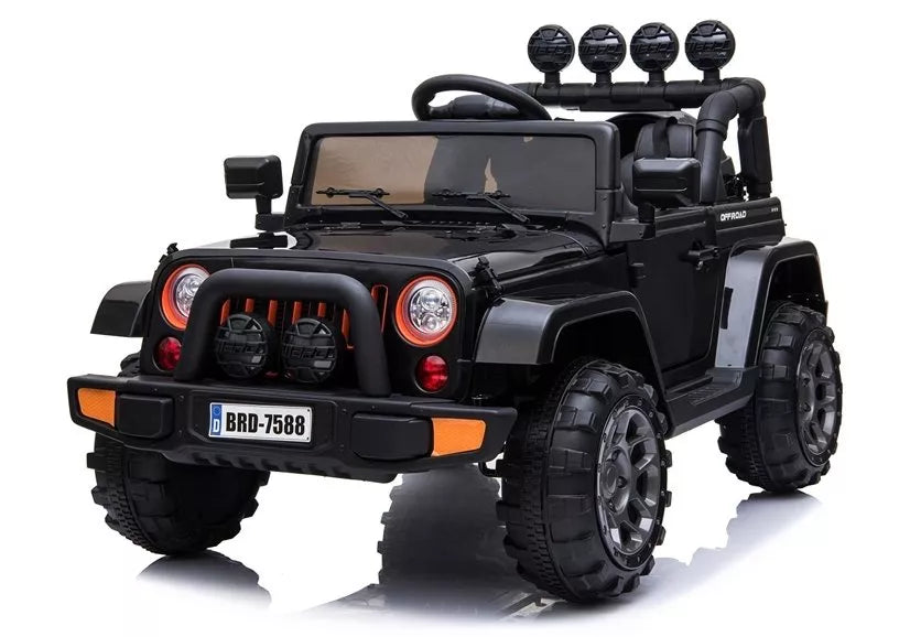 Vaikiškas elektromobilis Jeep, 12 V, 4x45W, su nuotolinio valdymo pultu, juodas