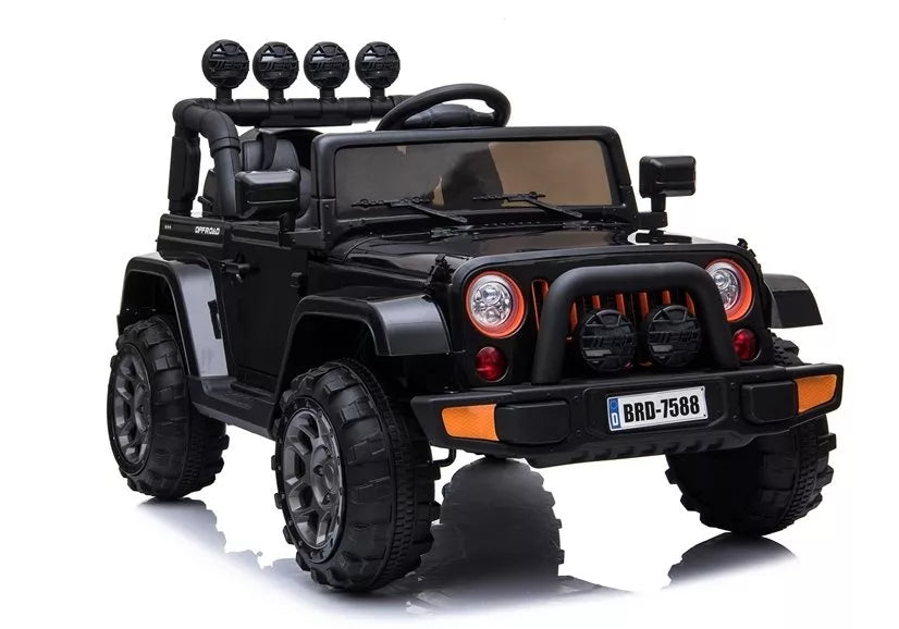 Vaikiškas elektromobilis Jeep, 12 V, 4x45W, su nuotolinio valdymo pultu, juodas