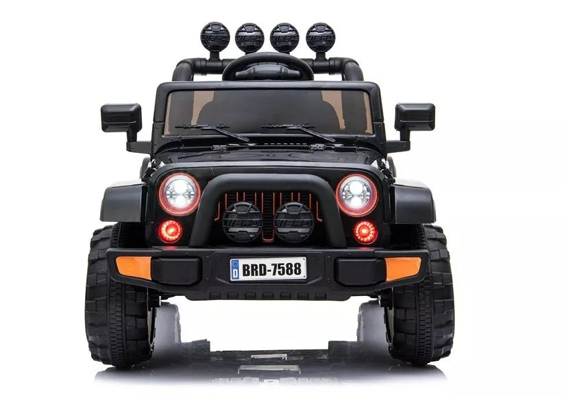 Vaikiškas elektromobilis Jeep, 12 V, 4x45W, su nuotolinio valdymo pultu, juodas