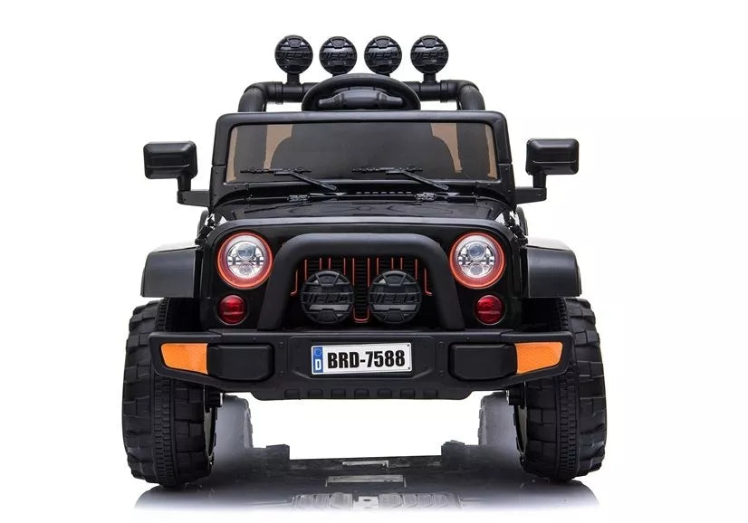 Vaikiškas elektromobilis Jeep, 12 V, 4x45W, su nuotolinio valdymo pultu, juodas