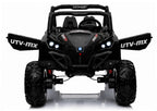 Vaikiškas elektromobilis Jeep, 12 V, 4x45W, su odine sėdyne, juodas