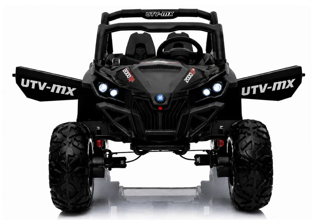 Vaikiškas elektromobilis Jeep, 12 V, 4x45W, su odine sėdyne, juodas
