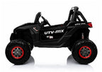 Vaikiškas elektromobilis Jeep, 12 V, 4x45W, su odine sėdyne, juodas