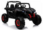 Vaikiškas elektromobilis Jeep, 12 V, 4x45W, su odine sėdyne, juodas