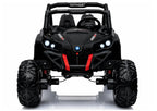 Vaikiškas elektromobilis Jeep, 12 V, 4x45W, su odine sėdyne, juodas