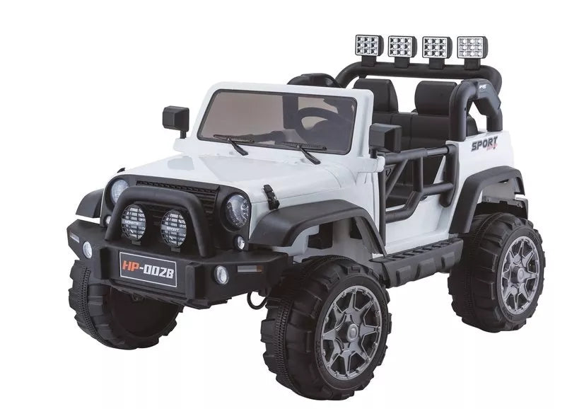 Vaikiškas elektromobilis Jeep, 12 V, su nuotolinio valdymo pultu, baltas