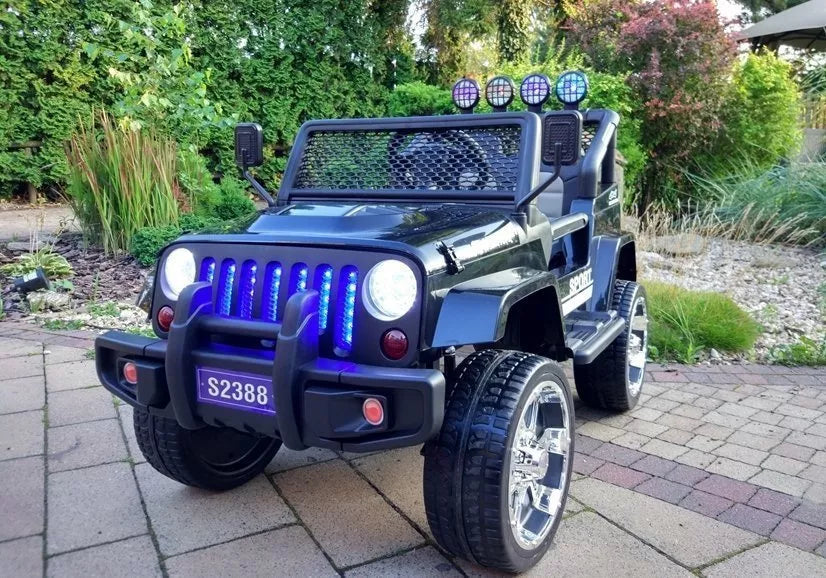 Vaikiškas elektromobilis Jeep, 12 V, su nuotolinio valdymo pultu, juodas