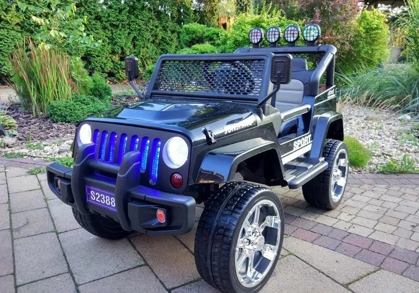 Vaikiškas elektromobilis Jeep, 12 V, su nuotolinio valdymo pultu, juodas