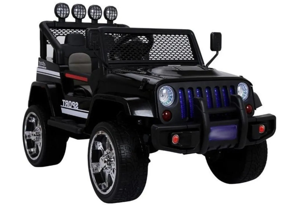 Vaikiškas elektromobilis Jeep, 12 V, su nuotolinio valdymo pultu, juodas