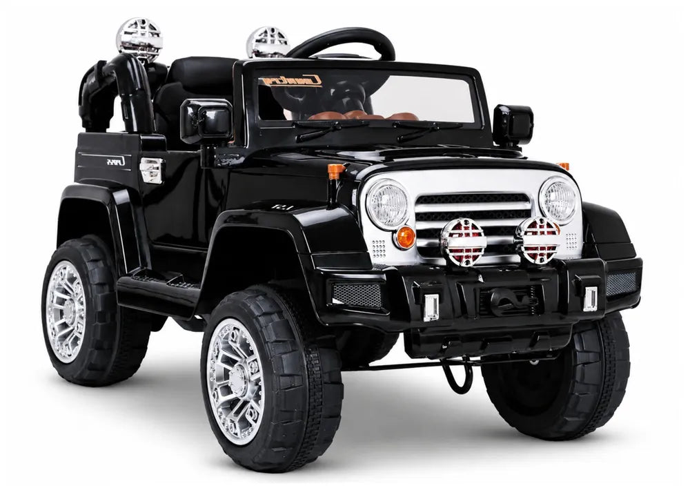 Vaikiškas elektromobilis Jeep, 12 V, su nuotolinio valdymo pultu, juodas