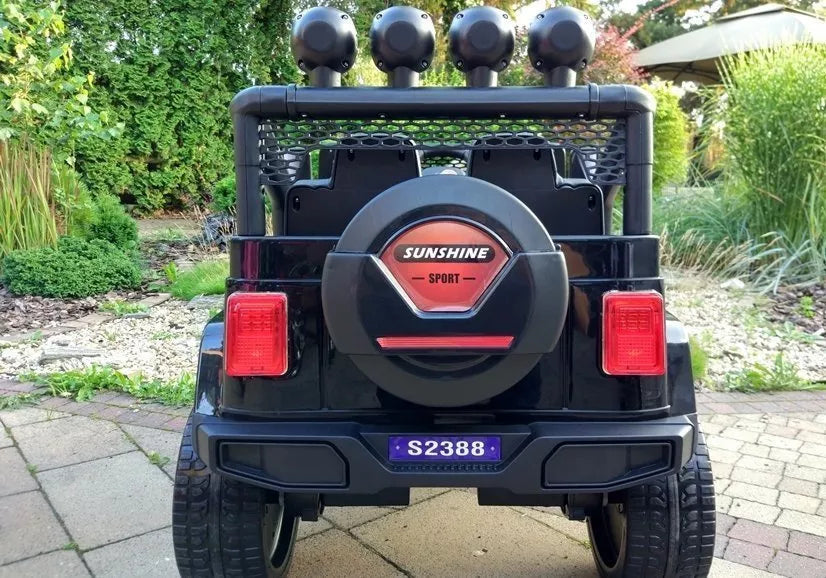 Vaikiškas elektromobilis Jeep, 12 V, su nuotolinio valdymo pultu, juodas