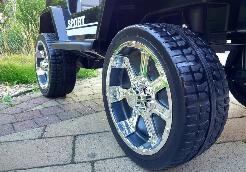 Vaikiškas elektromobilis Jeep, 12 V, su nuotolinio valdymo pultu, juodas