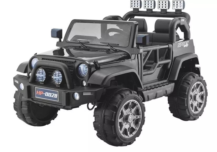 Vaikiškas elektromobilis Jeep, 12 V, su nuotolinio valdymo pultu, juodas