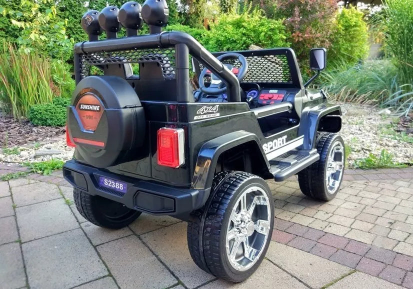 Vaikiškas elektromobilis Jeep, 12 V, su nuotolinio valdymo pultu, juodas