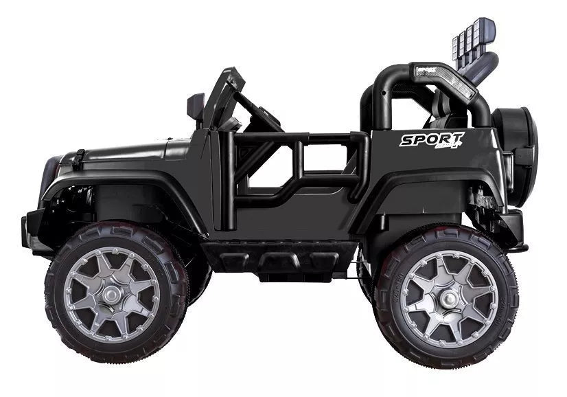 Vaikiškas elektromobilis Jeep, 12 V, su nuotolinio valdymo pultu, juodas