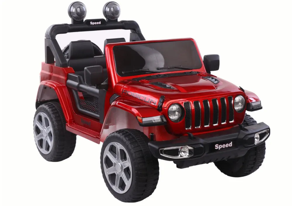 Vaikiškas elektromobilis Jeep, 12 V, su nuotolinio valdymo pultu, raudonas