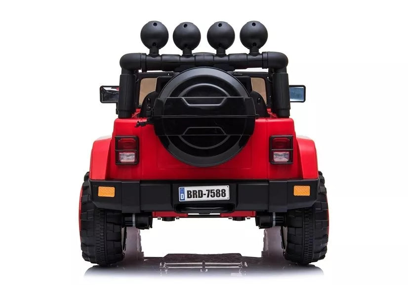 Vaikiškas elektromobilis Jeep, 12 V, su nuotolinio valdymo pultu, raudonas
