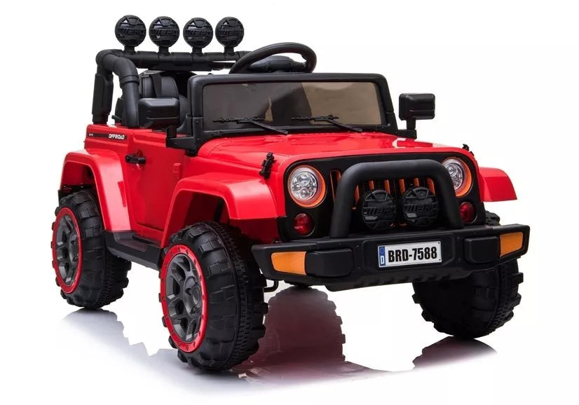 Vaikiškas elektromobilis Jeep, 12 V, su nuotolinio valdymo pultu, raudonas