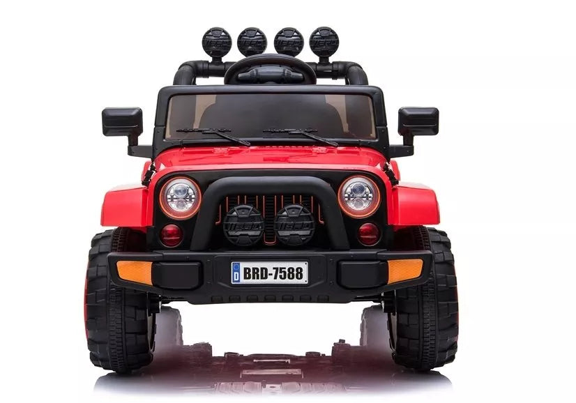 Vaikiškas elektromobilis Jeep, 12 V, su nuotolinio valdymo pultu, raudonas