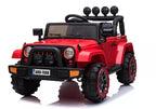 Vaikiškas elektromobilis Jeep, 12 V, su nuotolinio valdymo pultu, raudonas