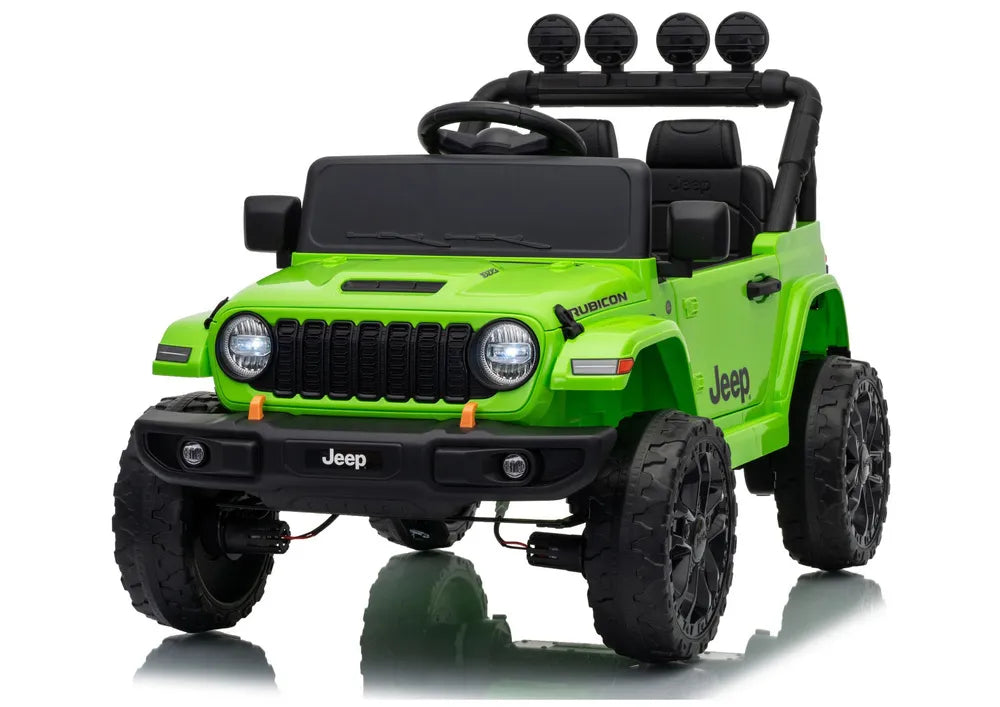 Vaikiškas elektromobilis Jeep, 24 V, 30 kg apkrova, su pultu, žalias