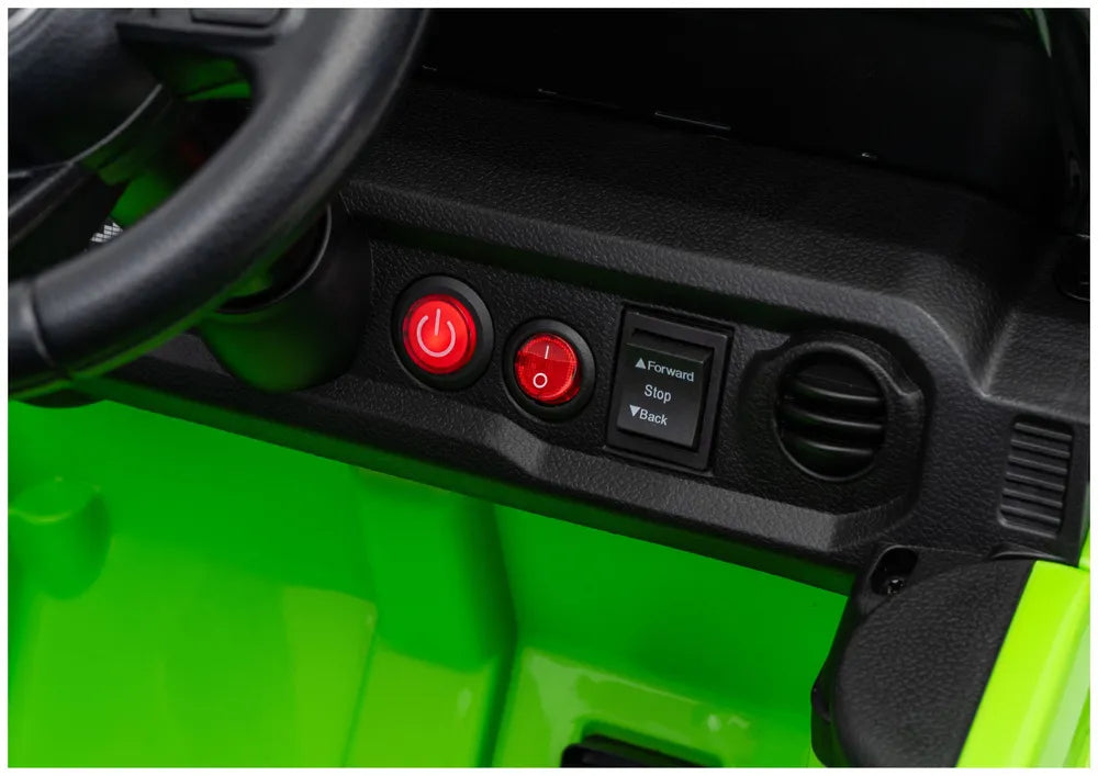 Vaikiškas elektromobilis Jeep, 24 V, 30 kg apkrova, su pultu, žalias