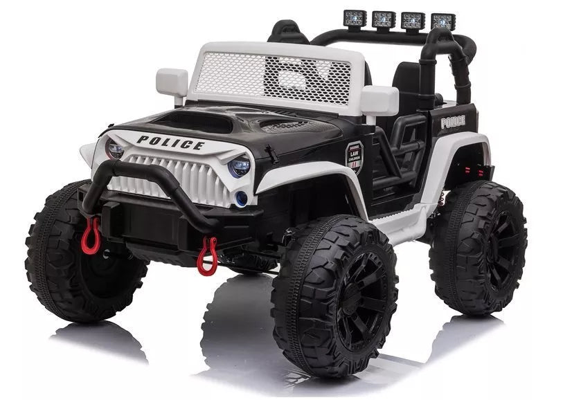 Vaikiškas elektromobilis Jeep, 24 V, su nuotolinio valdymo pultu, baltas