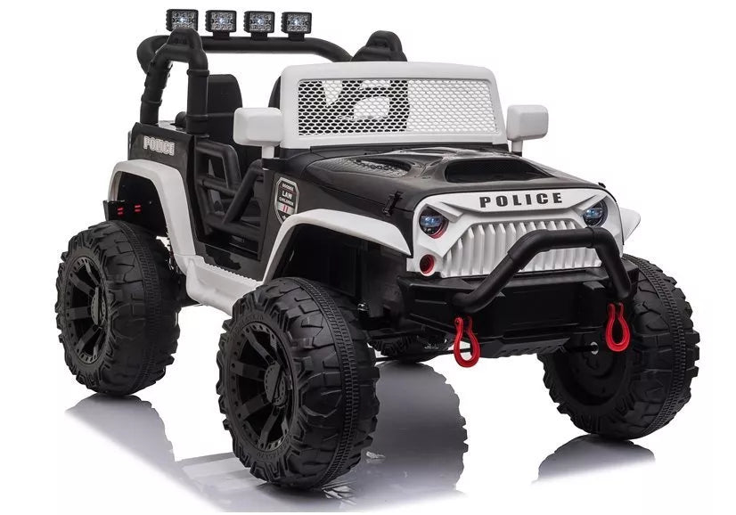 Vaikiškas elektromobilis Jeep, 24 V, su nuotolinio valdymo pultu, baltas