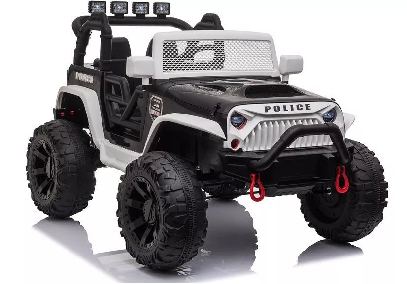 Vaikiškas elektromobilis Jeep, 24 V, su nuotolinio valdymo pultu, baltas
