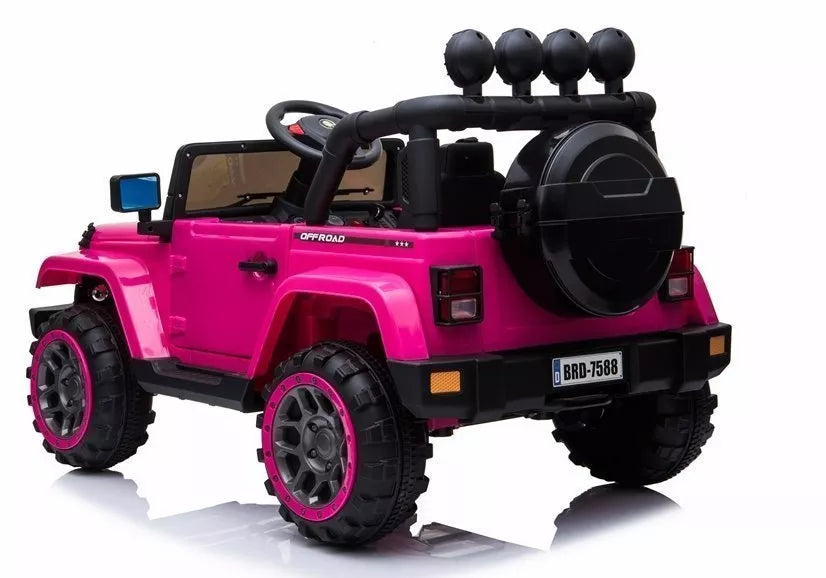 Vaikiškas elektromobilis Jeep BRD-7588, 12 V, 4 × 45 W, rožinis