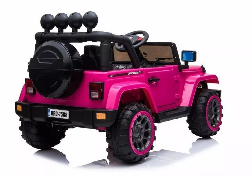 Vaikiškas elektromobilis Jeep BRD-7588, 12 V, 4 × 45 W, rožinis