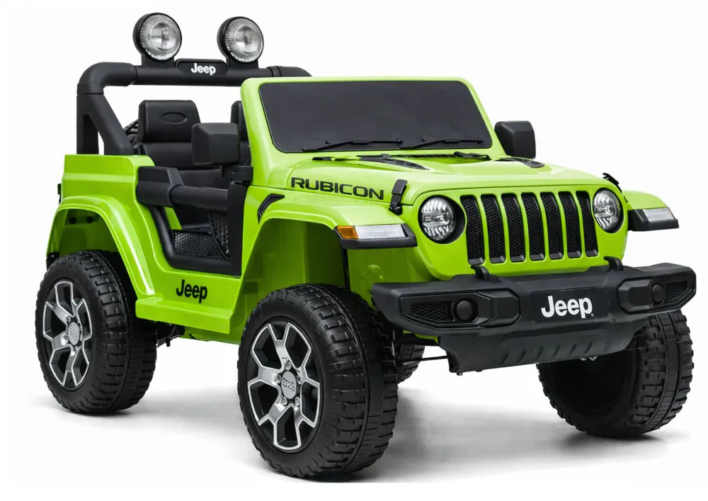Vaikiškas elektromobilis Jeep Wrangler Rubicon, 12 V, su odine sėdyne, baltas