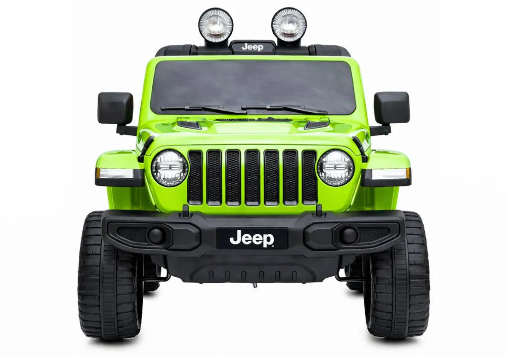 Vaikiškas elektromobilis Jeep Wrangler Rubicon, 12 V, su odine sėdyne, baltas