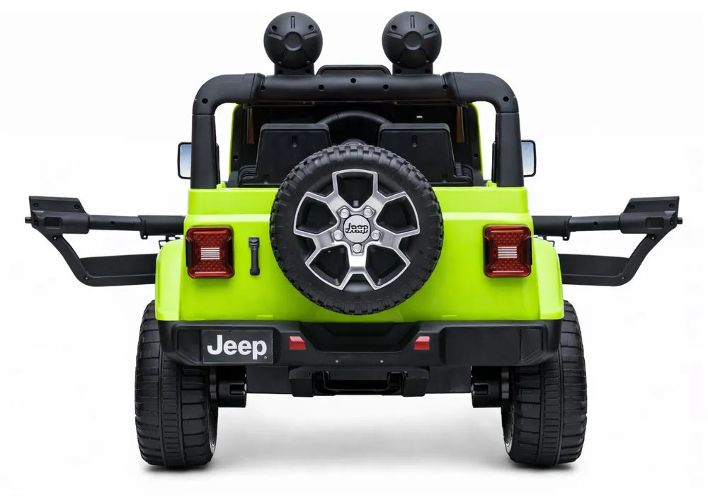 Vaikiškas elektromobilis Jeep Wrangler Rubicon, 12 V, su odine sėdyne, baltas