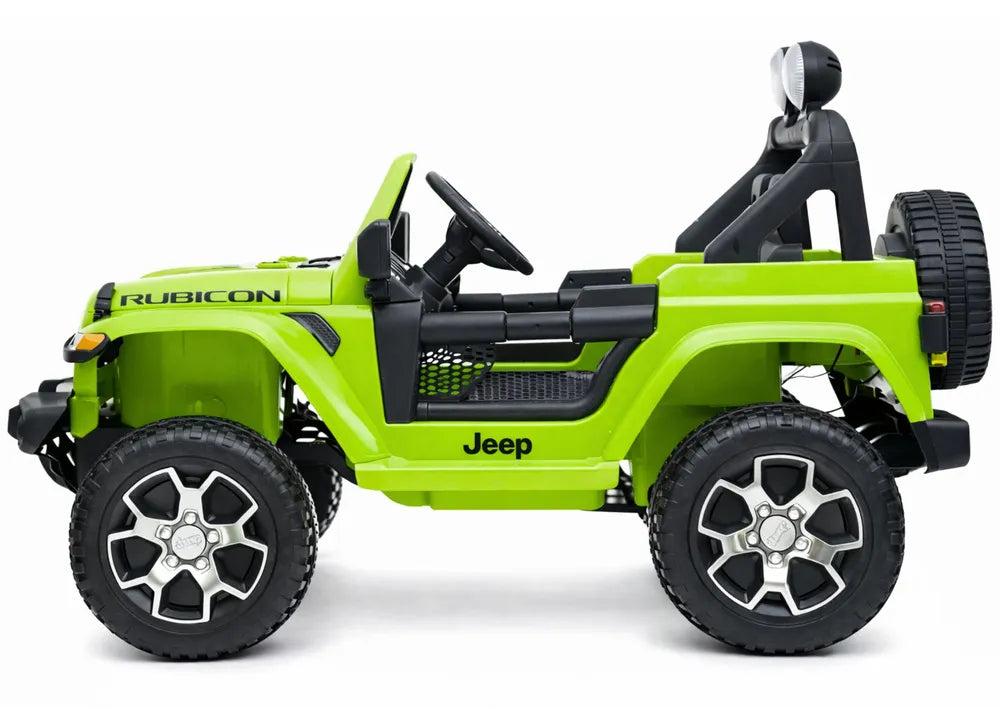 Vaikiškas elektromobilis Jeep Wrangler Rubicon, 12 V, su odine sėdyne, baltas