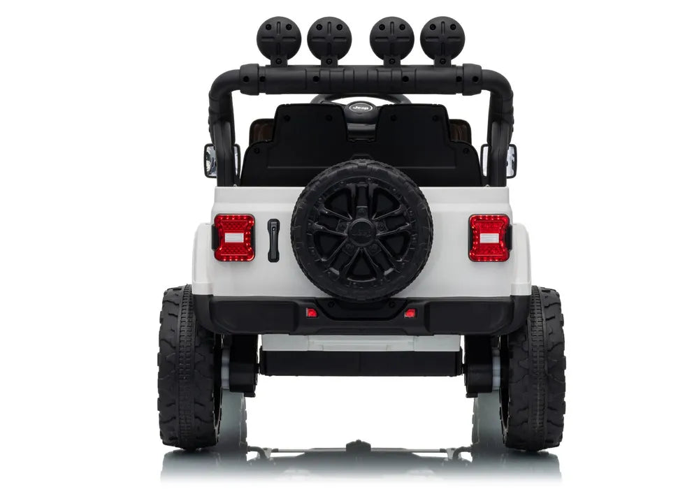 Vaikiškas elektromobilis Jeep Wrangler Rubicon, 24 V, su nuotolinio valdymo pultu, baltas